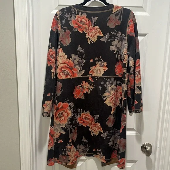 Anthropologie Solitaire Faux Suede Jacket statement piece cherry red floral - Picture 8 of 13